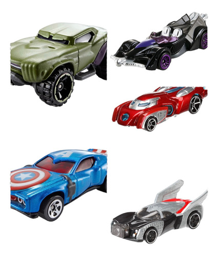 Pack De 5 Autitos Hot Wheels Avengers Usados De Colección