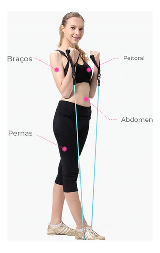 Kit Fortalecimento Elástico Extensor Faixa Elástica Suporte