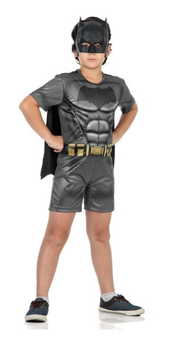 Fantasia Batman Infantil Curta Com Músculo Homem Morcego