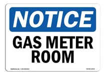 Comprar Señal De Aviso Osha - Gas Meter Room | Placa De Plástico Ríg