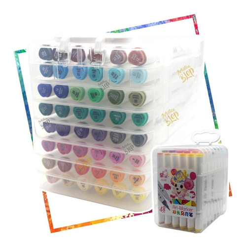 Imagen 1 de 6 de Marcador Doble Punta X48 T/ Touch Soft Copic Kure +estuche
