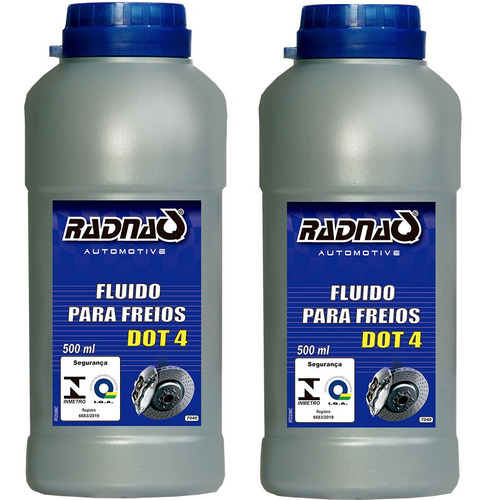 Fluido Oleo De Freio Dot4 Original Radnaq 500ml (2 Unidades)