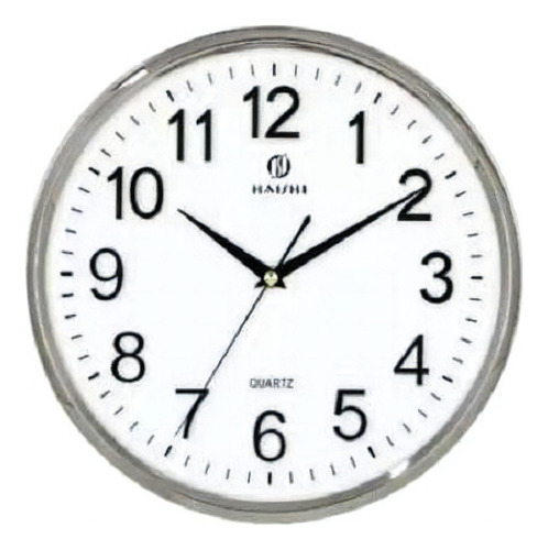 Relógio De Parede Redondo Vidro Modelo 163 Moldura Prateada
