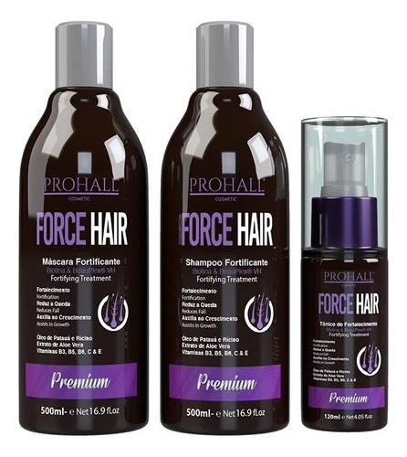 Kit Crescimento Acelerado Fortificante Prohall Force Hair