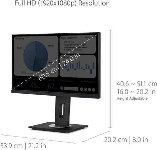 Viewsonic Vg2448a Monitor Ergonómico Ips 1080p De 24 Pulgada