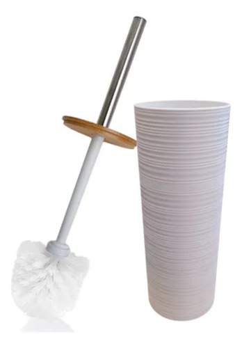 Escobilla Cepillo Baño Bambu Acero Inox Desmontable Inodoro