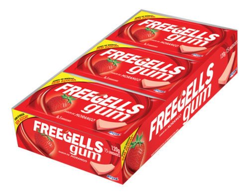 Chiclete Freegells Gum C15un Tipo Trident Sem Açúcar Sabores