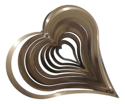 Wind Spinners/ Movile De Viento Acero Inox Corazon 12cm X4