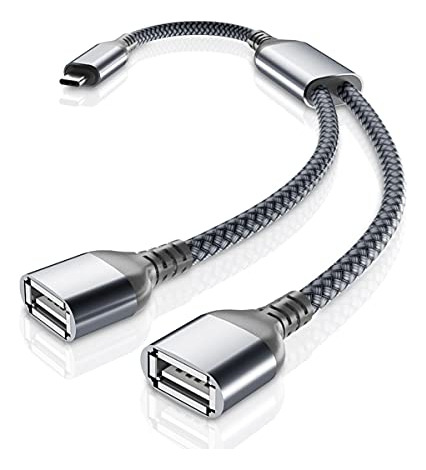 Adaptador De Cable Usb C Macho A Doble Usb Hembra De 1 Pie,