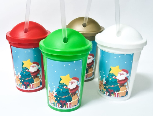 Vasos Plásticos Souvenirs Navidad Fiestas (20 Unid)