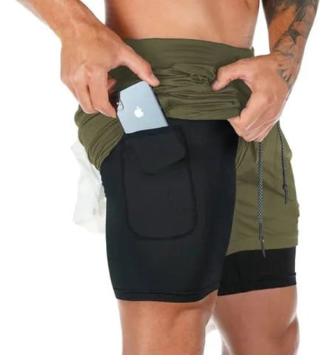 Short 2 En 1 Para Hombre Deportivo Epaus