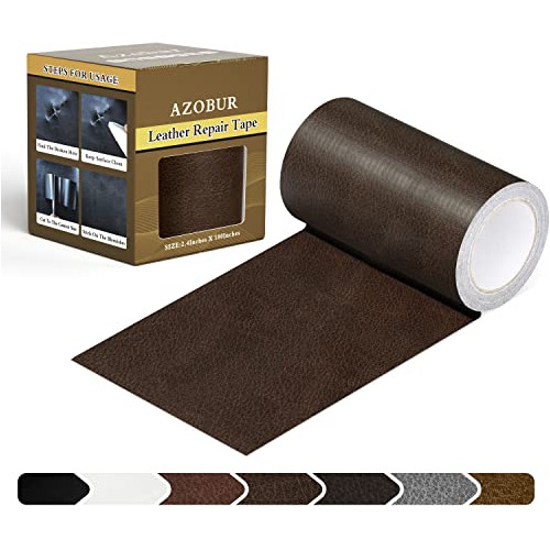 Parche Adhesivo Azbour Reparar Cuero Muebles 6x457cm Marron