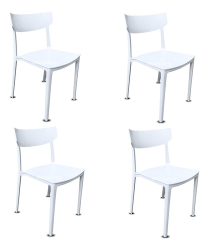 Silla Rio Apilable Plastica Exterior Quincho Hogar Comedor Color Blanco