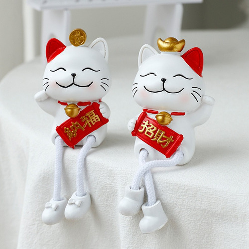 2 Peças Enfeites Gato Da Sorte Para Sala Estar E Quarto