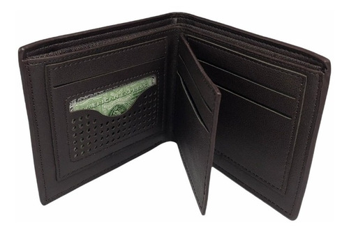 Imagen 7 de 7 de Cartera Caballero Daiqisi Original Lujo Tarjetero Piel Retro