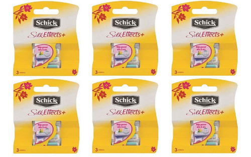 6 Paquetes De 3 De Reemplazos Cada Uno Schick Silk Effects