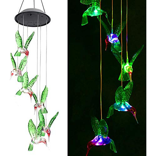 Carillones De Viento Solares Que Cambian De Color Led C...