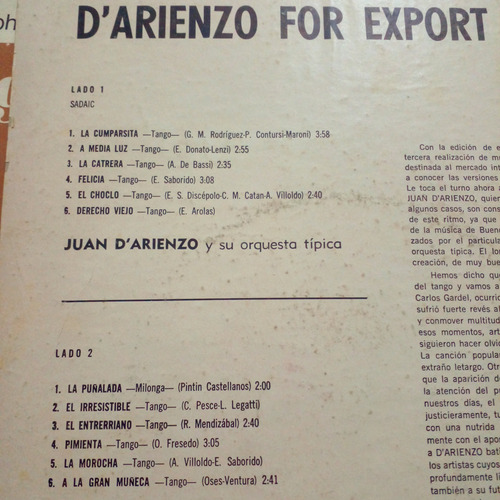 Lote Juan D'arienzo 5 Vinilos Lp Tango Estándar (Reacondicionado)