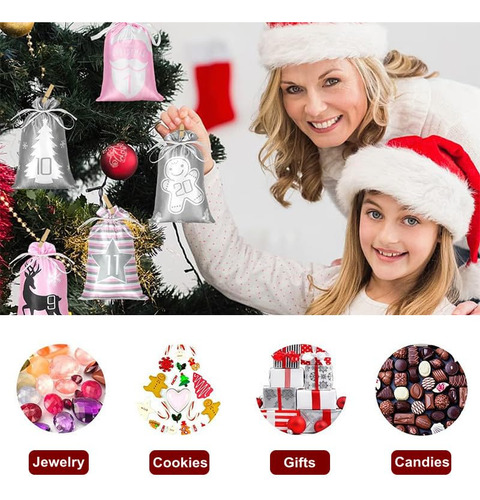 Bolsas Grandes Para Calendario De Adviento De Navidad 24 Día