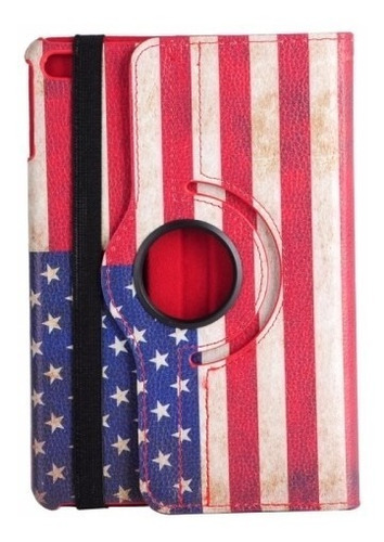 Imagen 1 de 4 de Funda iPad Mini 4 Flip Giratoria 360° Banderas Usa Uk