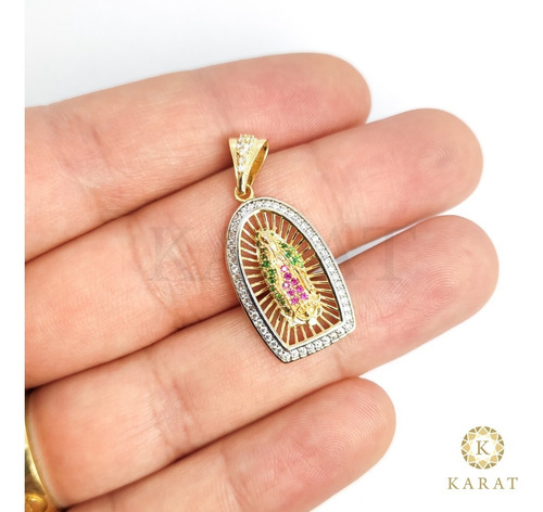 Imagen 3 de 3 de Dije Virgen De Guadalupe Oro Italiano Ley 750 18k