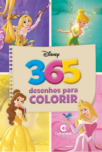 Livro De Pintura Princesas Disney Menina - 365 Para Colorir