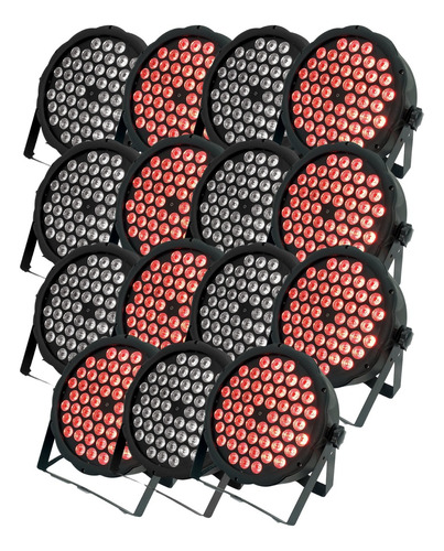 15 Canhao Refletor Led Par 64 Rgb 54 Leds 3w Dmx Dj Triled