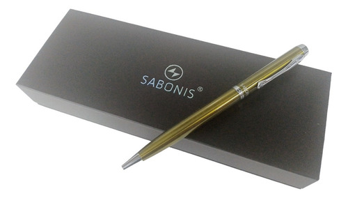 Bolígrafo Sabonis Urban Oficce Trazo Medio Con Estuche Tinta Negro Exterior Verde