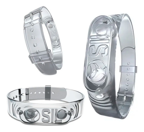 01 Pulseira Sil Magnética Com Fecho Relógio Comprimento 24 Cor Transparente Diâmetro 8 Cm