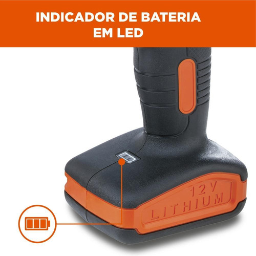 Parafusadeira/furadeira 3/8'' 12v + 13 Acess. Black+decker