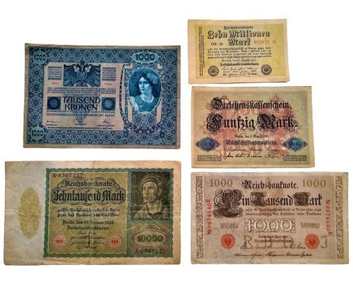 Colección De Antiguos Billetes Alemanes_años 1910/14/22/26.