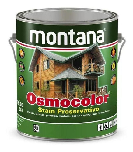 Osmocolor Stain Verniz mogno montana 900ml acabamento acetinado