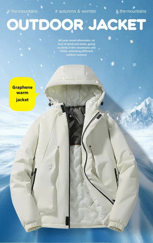 Chaqueta Acolchada De Algodón Cálido Con Capucha Y Forro De Grafeno Para Hombre