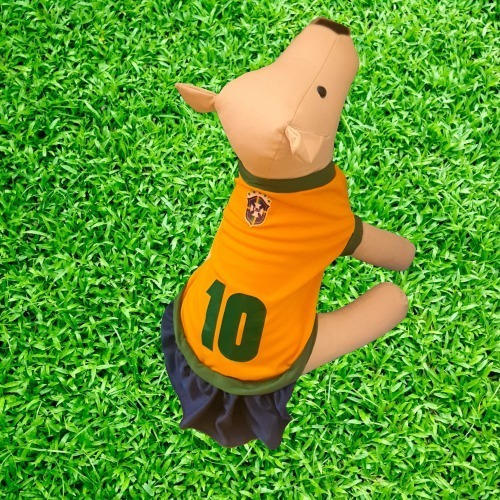 Roupinha Cachorro Vestido Copa Personalizado Tam 10