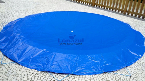Lona Azul Redonda 7x7 - Pvc 500 Micras - 7 (diâmetro)
