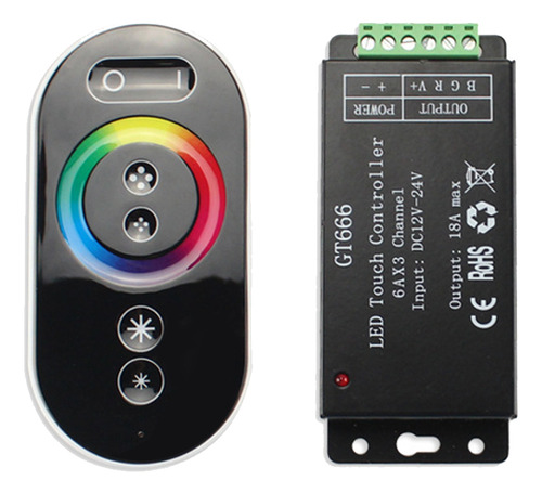 Controlador De Tira Led Led Gt666 Rgb Inalámbrico Rf Touch R