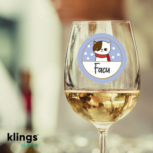 Imagen 1 de 5 de Etiquetas Para Copas Presentes Regalos Navidad Gatitos