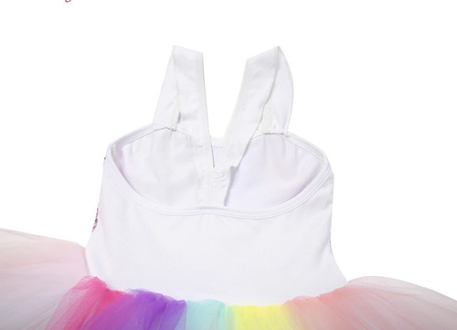Imagem 6 de 8 de Vestido Infantil Bailarina Circo Paetê Saia Tutu Arco-íris