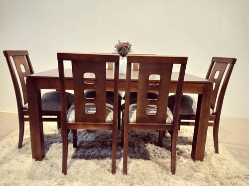 Juego De Comedor En Madera, Mesa Extensible 6 Sillas