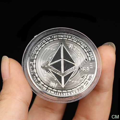 Ethereum Criptomoneda Oro Plata Ether Eth Moneda Fantasia