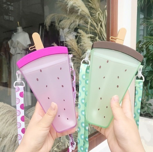 Botella Agua Forma Paleta Crossbody Cantimplora Con Correa