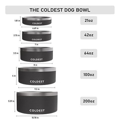 Cuenco Para Perros Coldest, Acero Inoxidable, Antideslizante