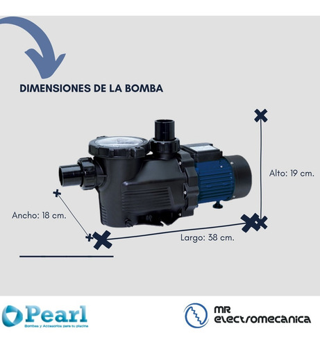 Bomba Autocebante Pileta 40000 L Minipool 50m Pearl Motorarg