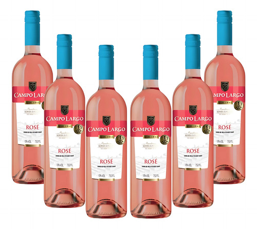 Vinho Campo Largo Rose Suave 6 Garrafas Com 750ml - Frutado