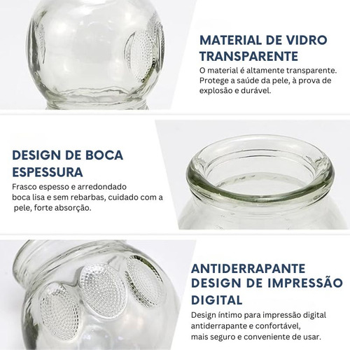 Kit Ventosa De Vidro Terapia Com 14 Peças Completo