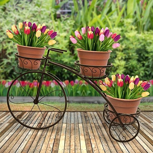 Soporte Para Plantas Diseño De Triciclo Para 3 Macetas