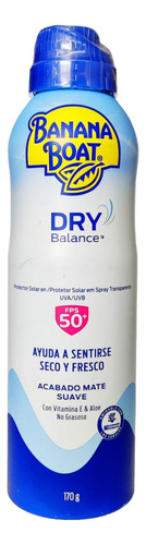 Banana Boat Dry Balance Protetor Solar Fps 50 Aerosol 170g