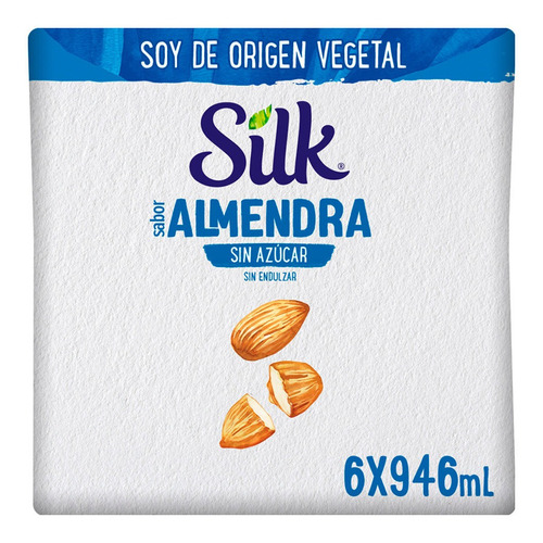 Silk Bebida 6 Pzas 946ml C/u Almendra Sin Azúcar 