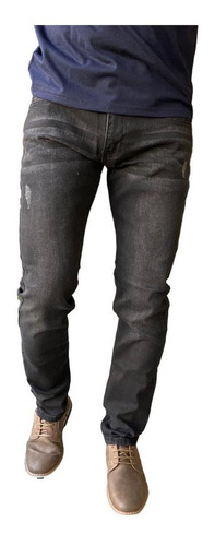 Jeans Slim Fit Negro Focalizado Mosaico 