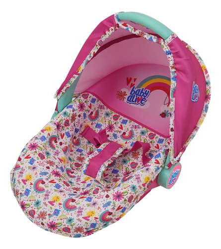 Asiento De Coche De Muñeca Baby Alive 3 En 1 Rosa Y Arcoíris